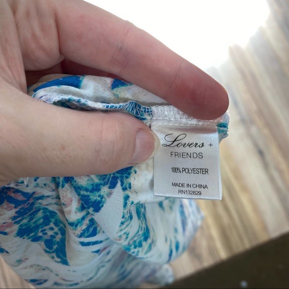 LOVERS + FRIENDS Silky Tiered Watercolor Ruffle Mini Dress Size XS - Picture 8 of 10